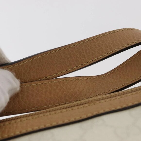 GUCCI GG Supreme Hand Bag PVC Leather Outlet White Gold 264210 Auth 159960 - Picture 9 of 16